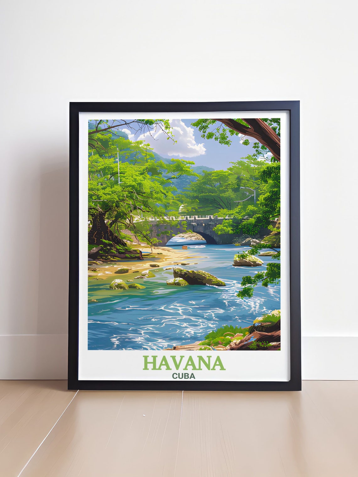 Havana Cuba Almendares River Historic Stone Bridge Art Classic Poster - Image 4