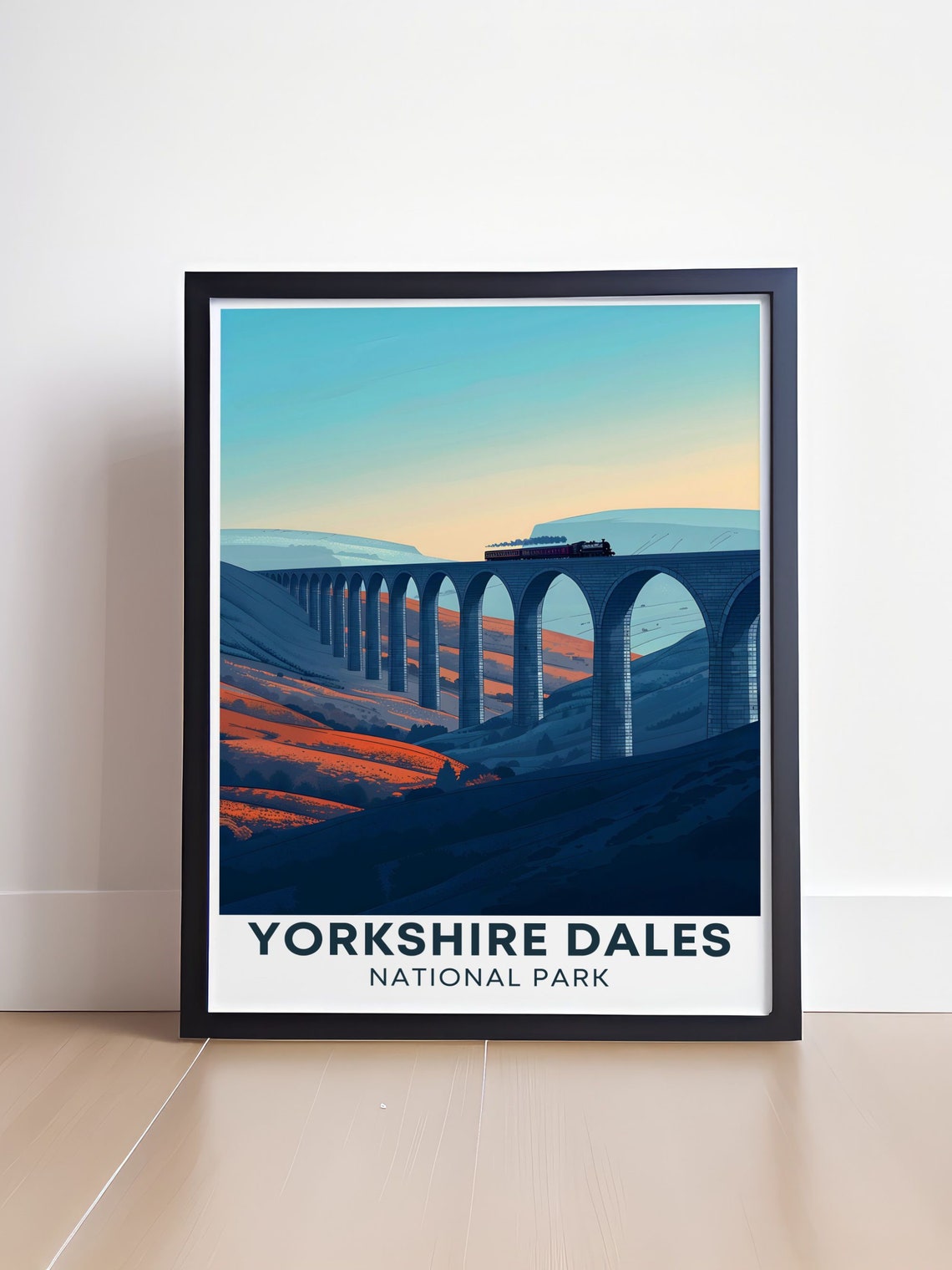 Yorkshire Dales Ribblehead Viaduct Steam Train Sunset Poster - Image 4