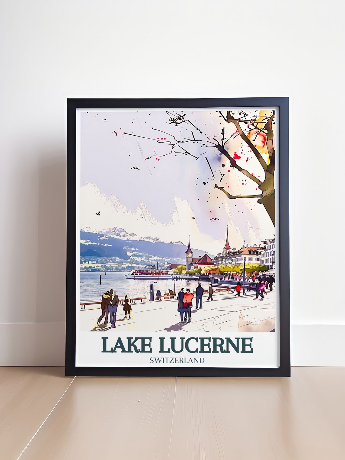 Lake Lucerne Waterfront Promenade Steamer Pilatus View Poster - Image 4