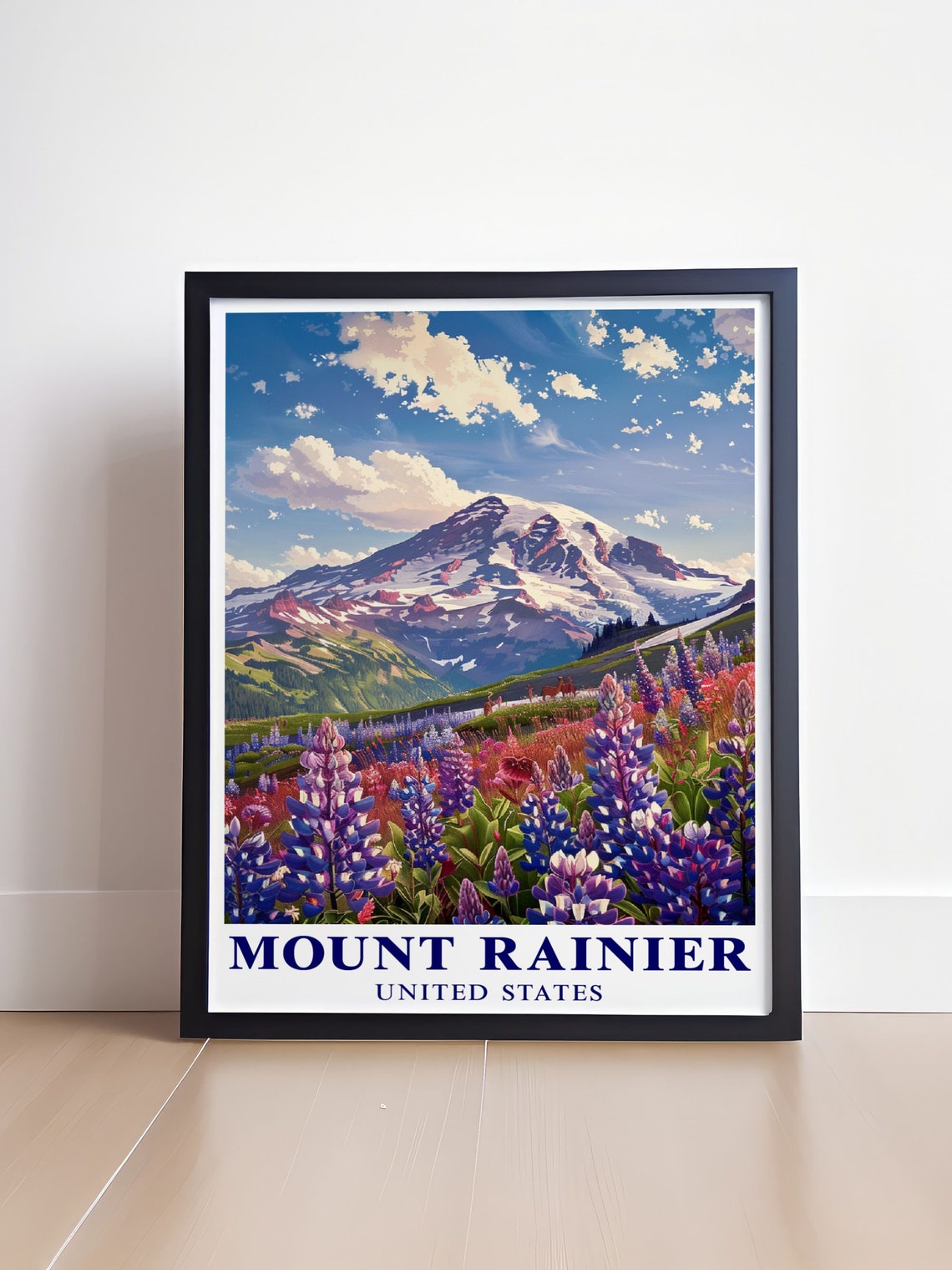 Mount Rainier Washington Alpine Wildflower Meadows Travel Poster - Image 4