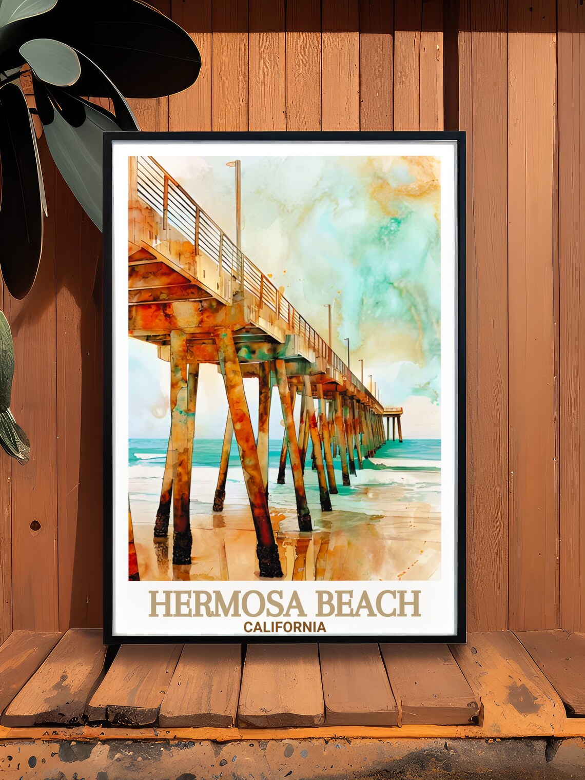 Hermosa Beach Pier Travel Print, Coastal Decor - Image 3