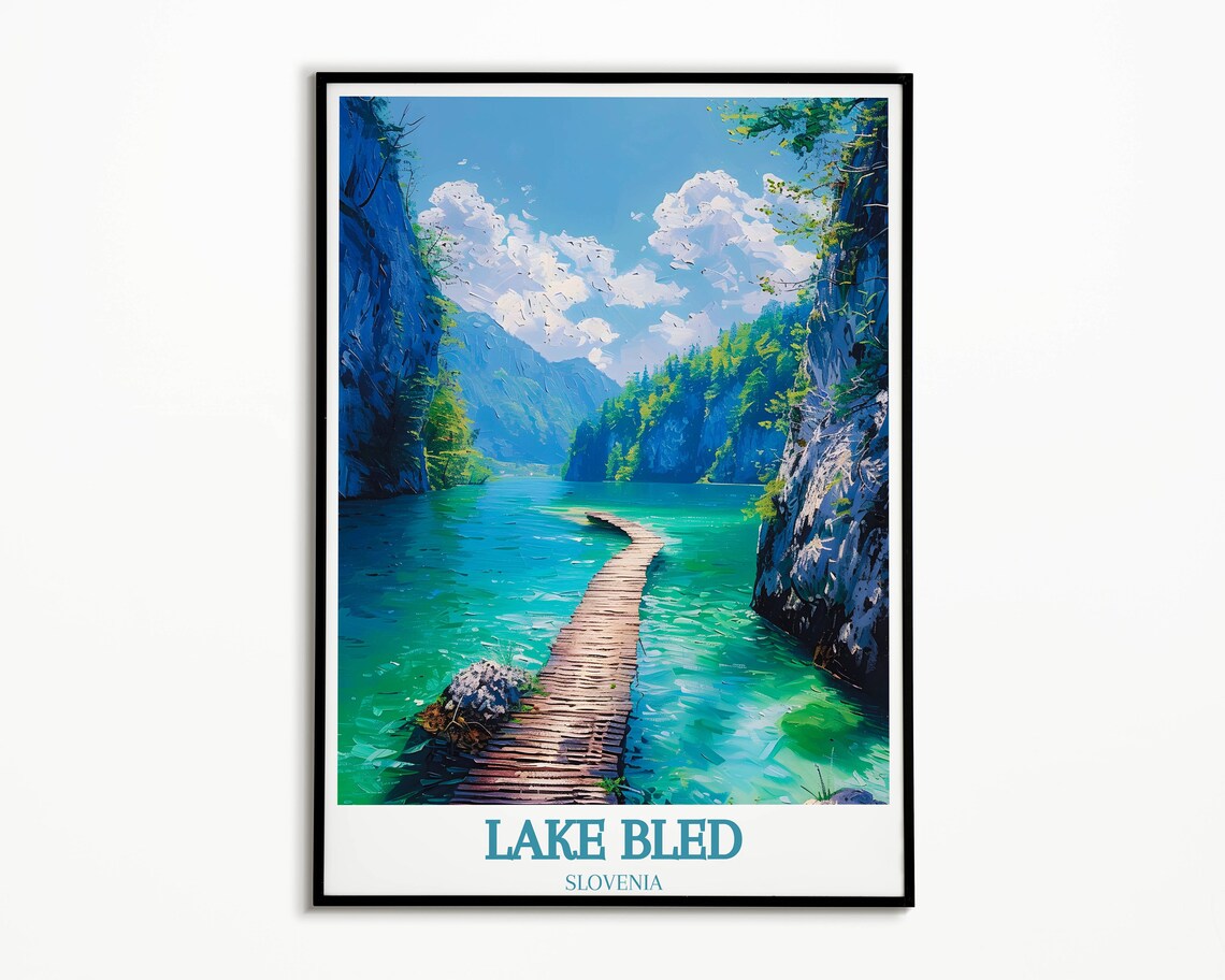 Vintgar Gorge Wooden Boardwalk Over Turquoise River Slovenia Poster - Image 2