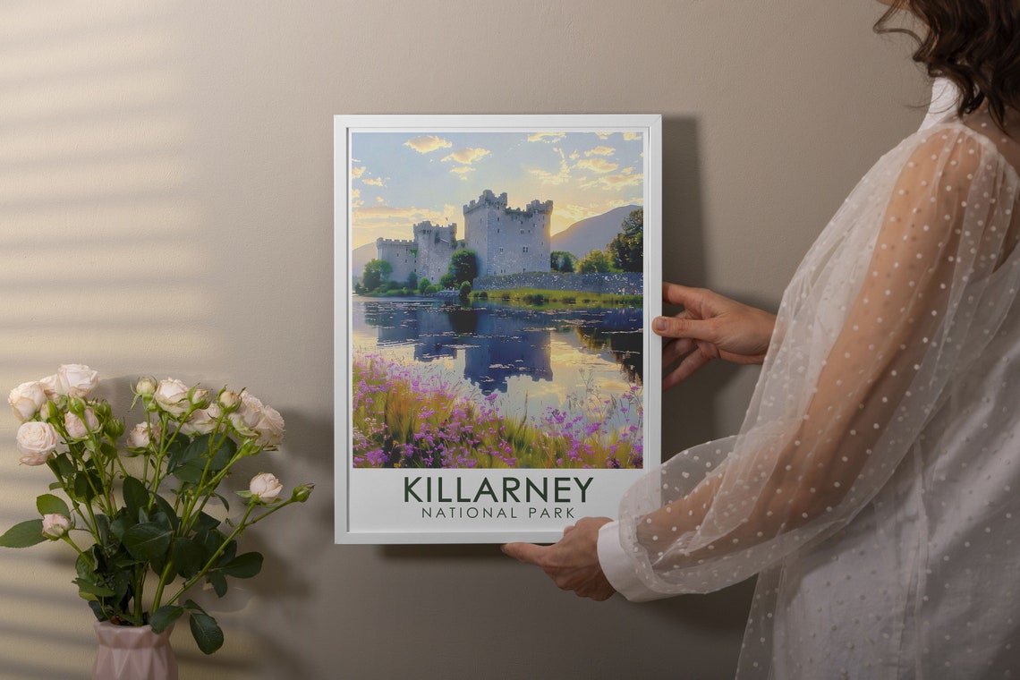 Killarney National Park Ross Castle Lake Sunset Travel Poster - Image 2