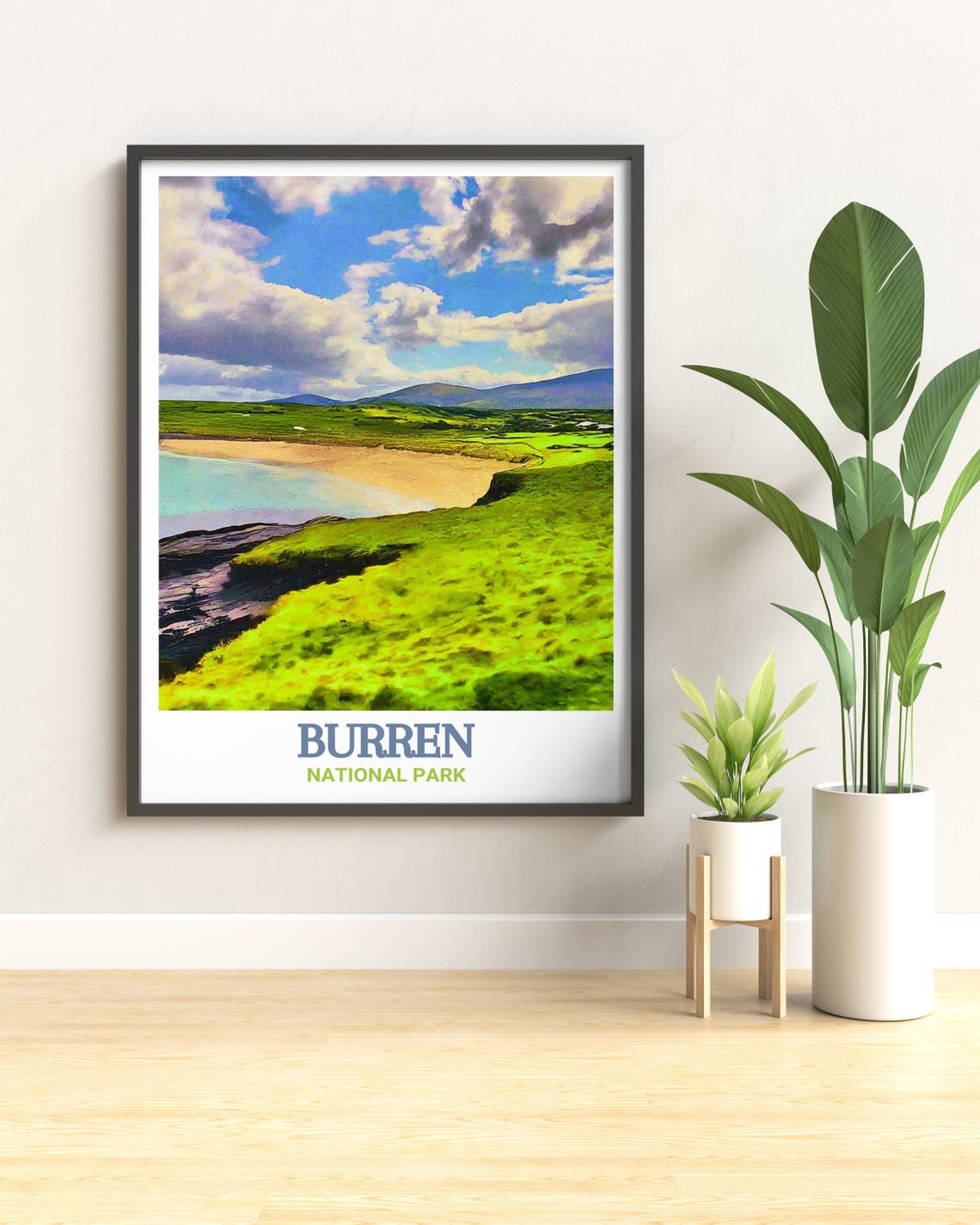 Burren National Park Ireland Green Cliffs Beach Travel Poster - Image 3