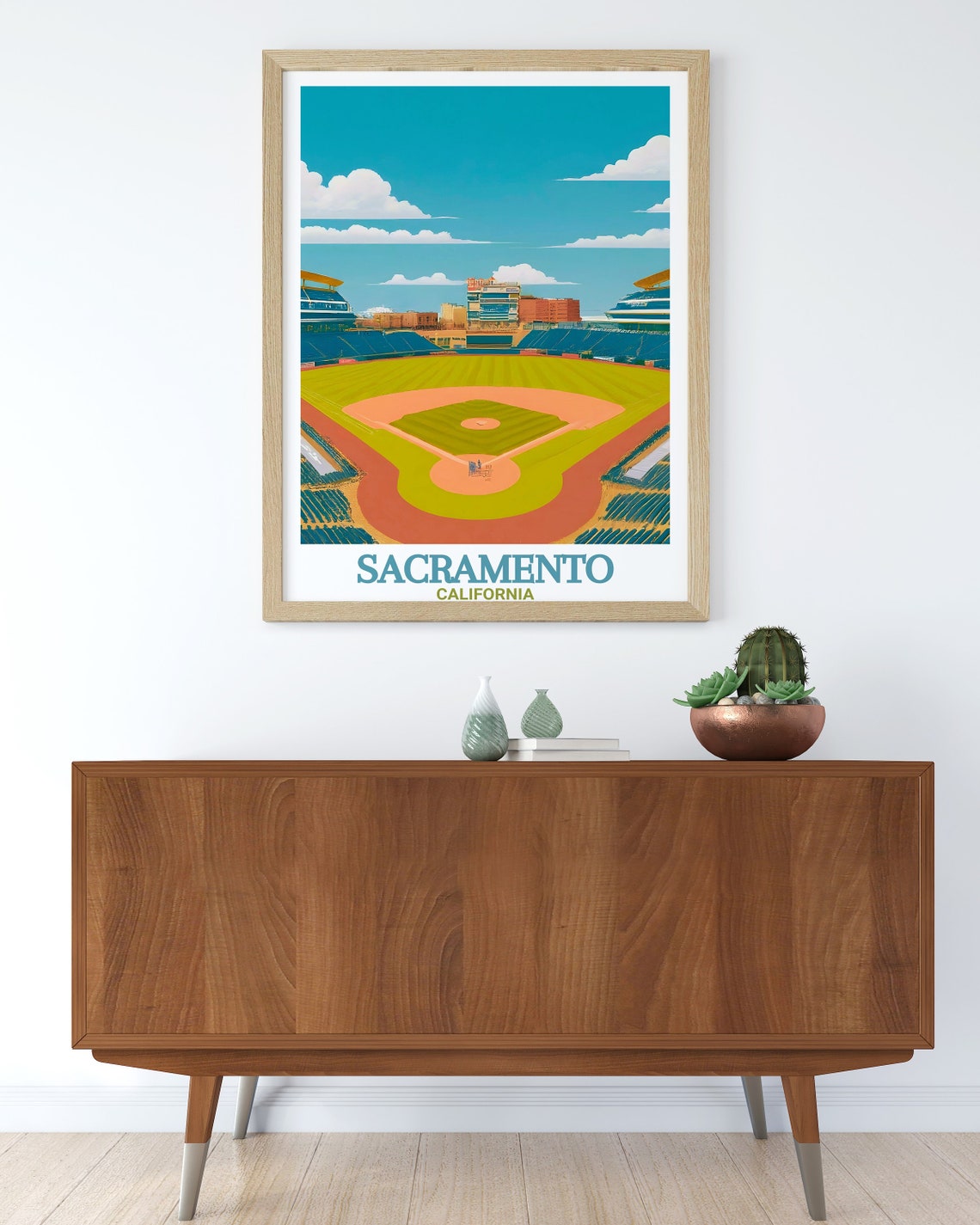 Sacramento Raley Field Baseball Stadium Bird's-Eye View Poster - Image 2