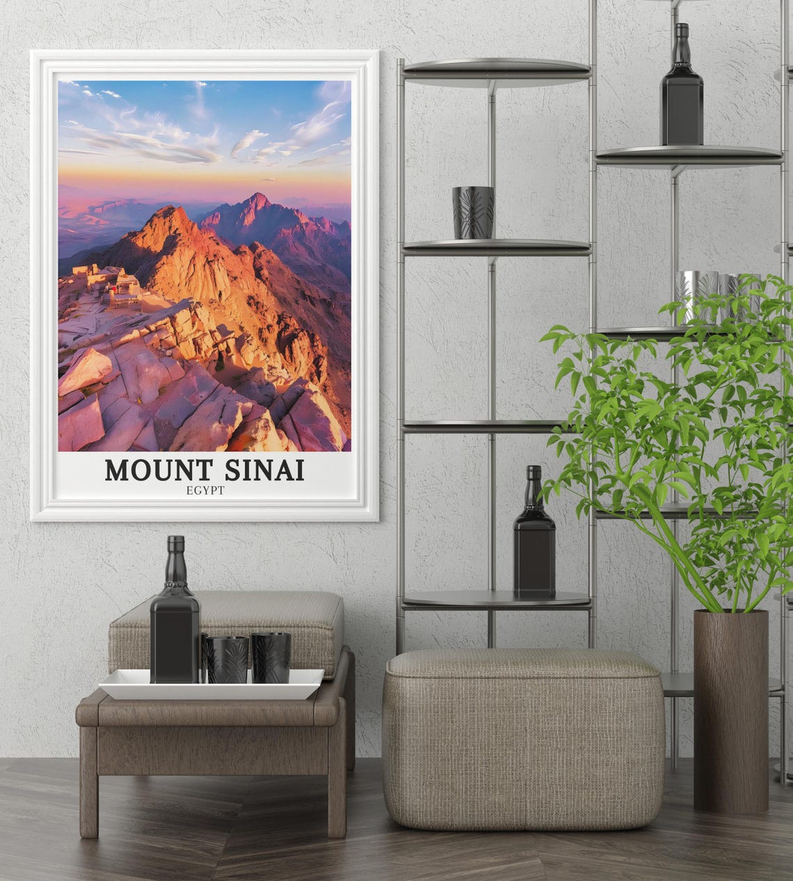 Mount Sinai Egypt Golden Sunrise Over Rocky Summit Peaks Poster - Image 2