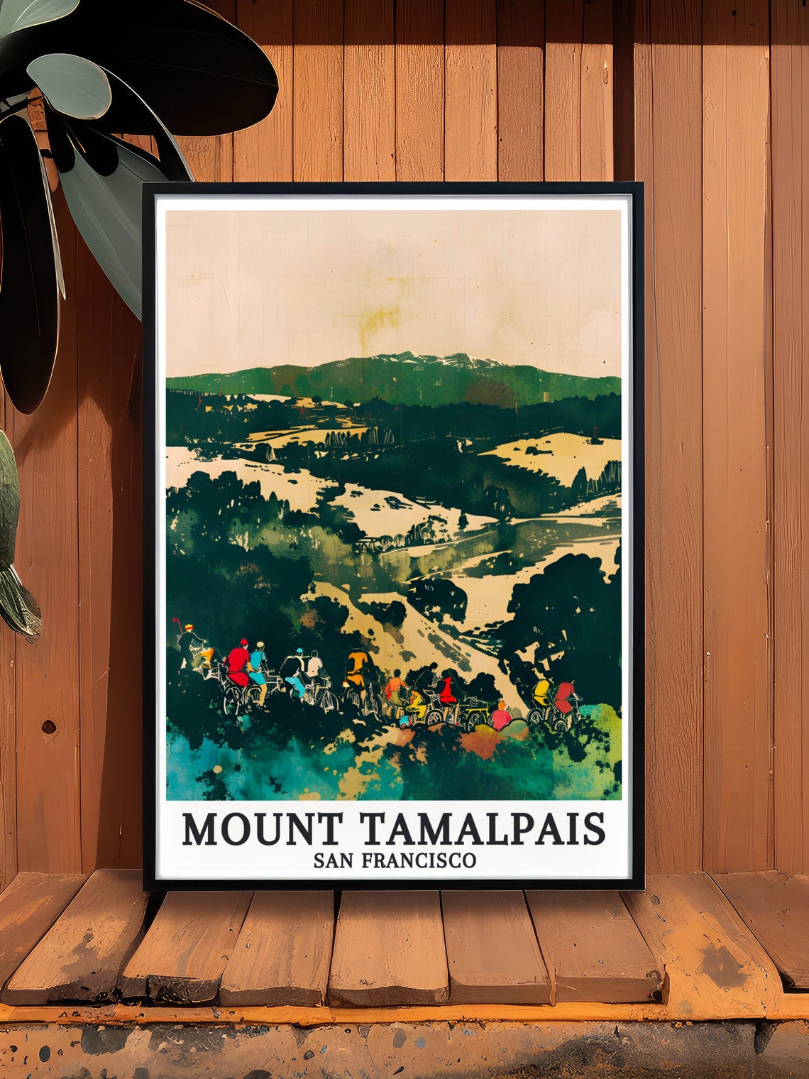 Mount Tamalpais San Francisco Vintage Cyclists Peloton Ride Poster - Image 3