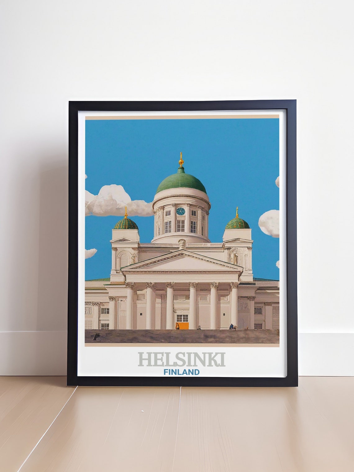 Helsinki Cathedral Finland Green Domes Vintage Travel Poster - Image 4