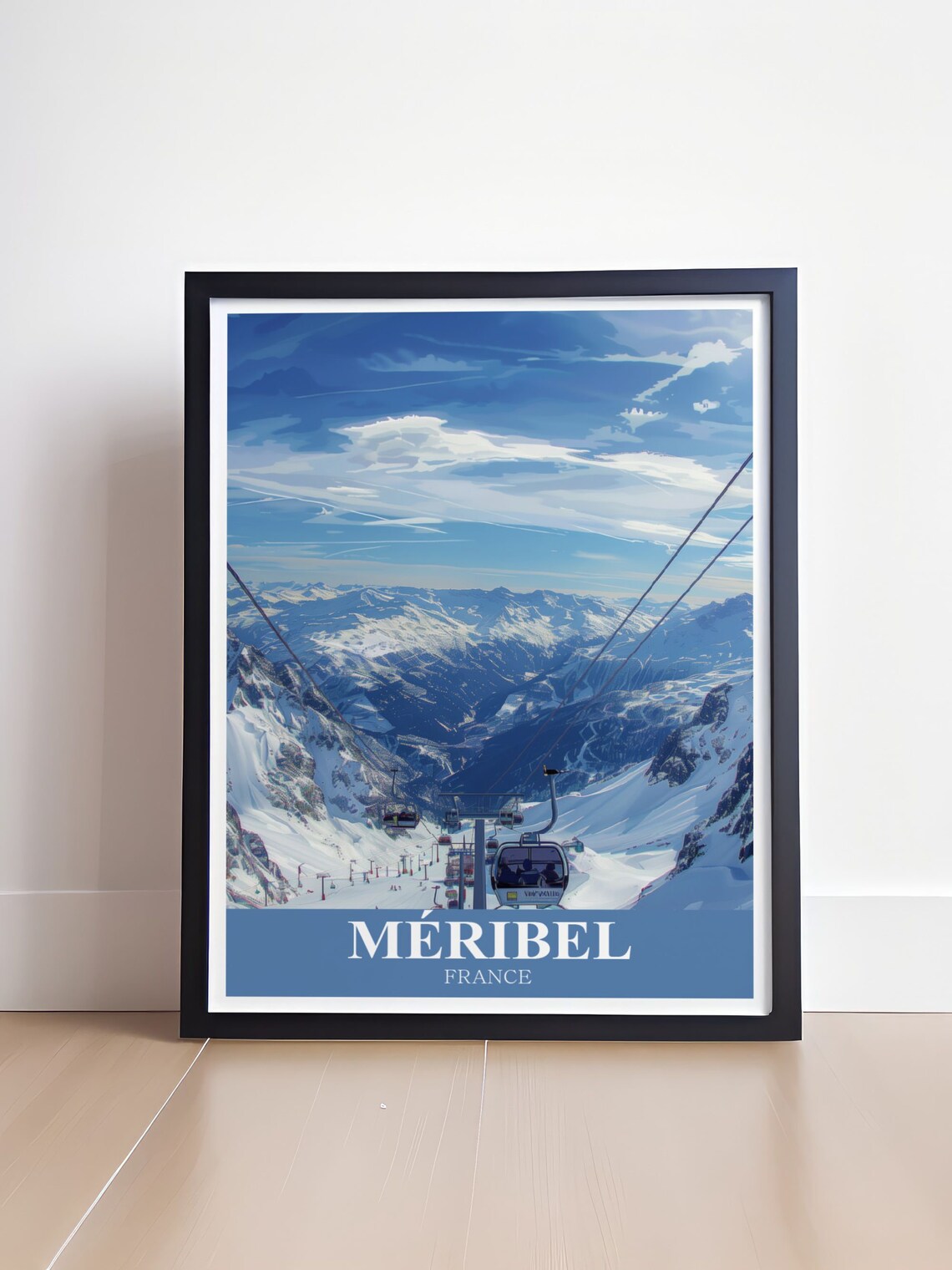 Méribel France Gondola Ride Over Snowy Alpine Peaks View Poster - Image 4