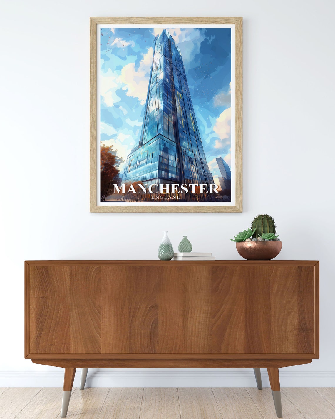 Manchester England Beetham Tower Glass Skyscraper Modern City Poster - Image 3