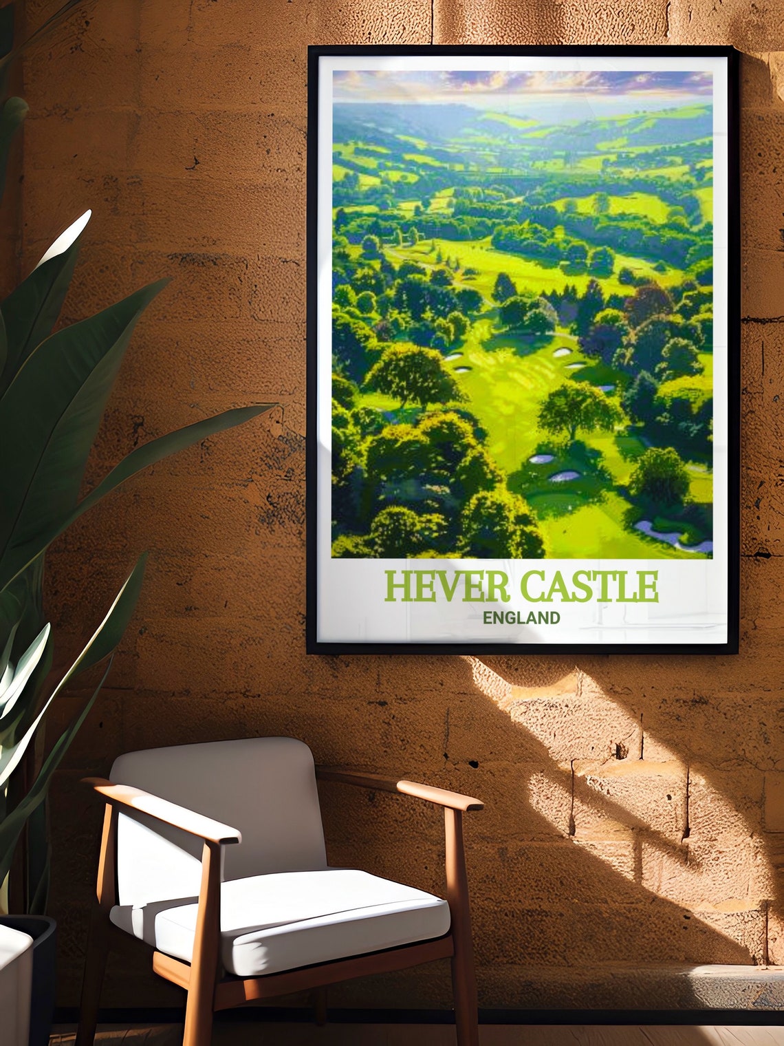 Aerial Hever Castle Golf Course Kent England Travel Scene Poster - Image 3