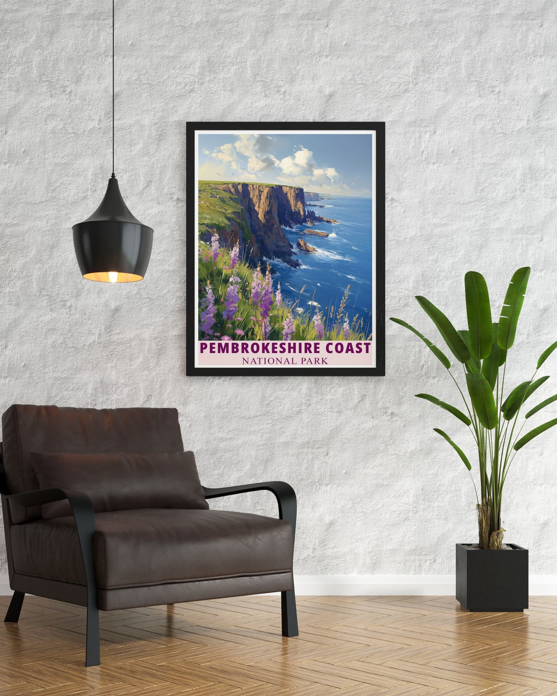 Pembrokeshire Coast Cliffs Wildflowers National Park Travel Poster - Image 3