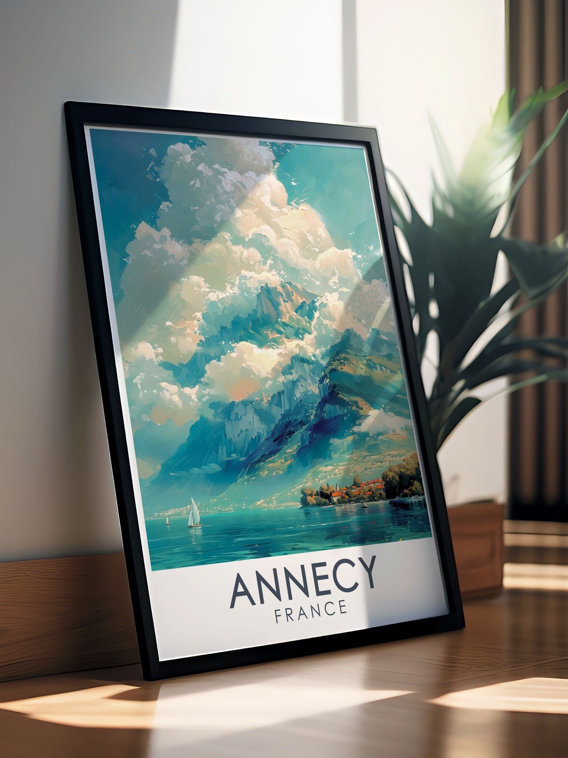 Annecy Wall Art Lake Annecy Wall Art Iconic Old Town And Lake Annecy Print France Home Decor - Image 2