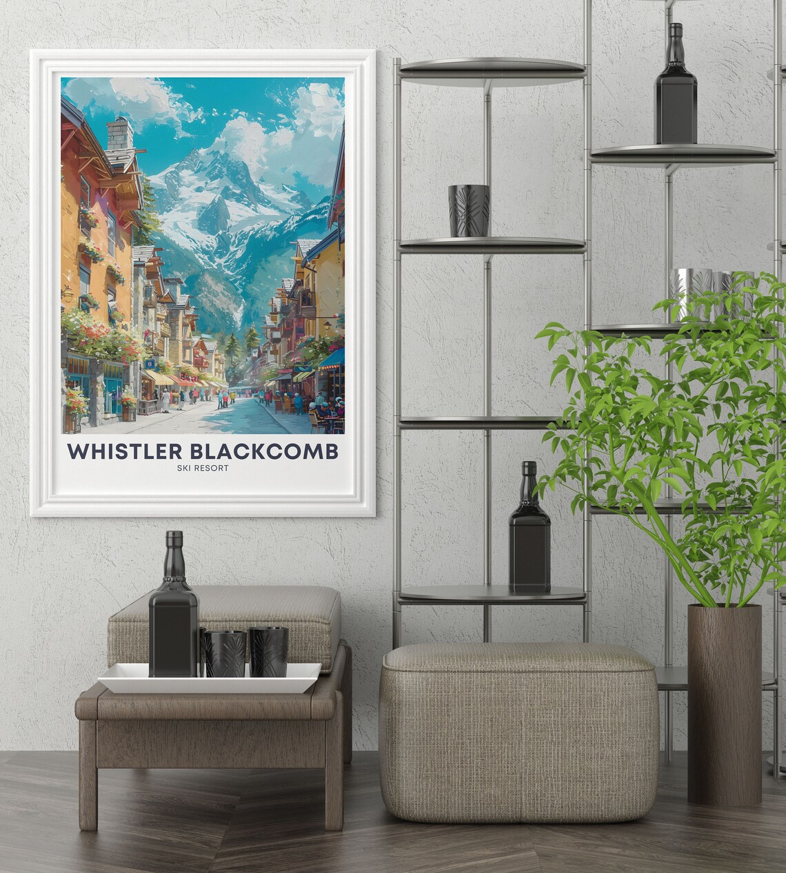 Whistler Blackcomb Ski Resort Village Street Alpine View Poster - Image 3