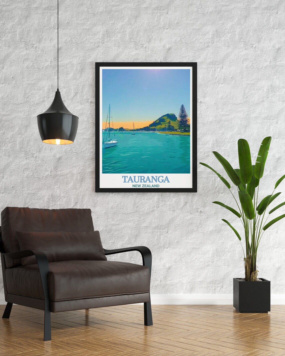 Tauranga New Zealand Sailboat Harbor Golden Sunset Travel Poster - Image 2