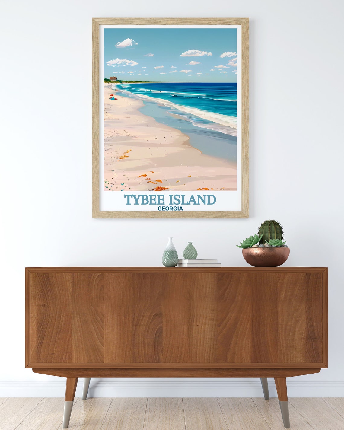Tybee Island Georgia Beach Travel Poster White Sand Blue Ocean - Image 3