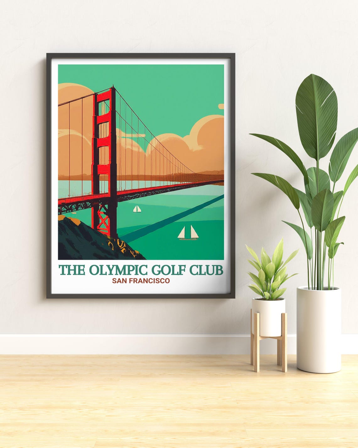 Golden Gate Bridge The Olympic Golf Club San Francisco Travel Poster - Image 3