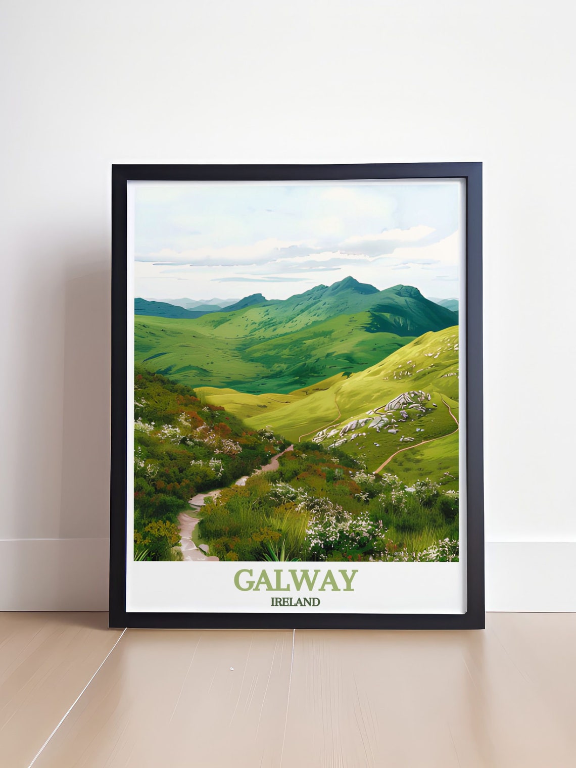 Galway Ireland Emerald Mountain Trails and Valleys Travel Poster - Image 4