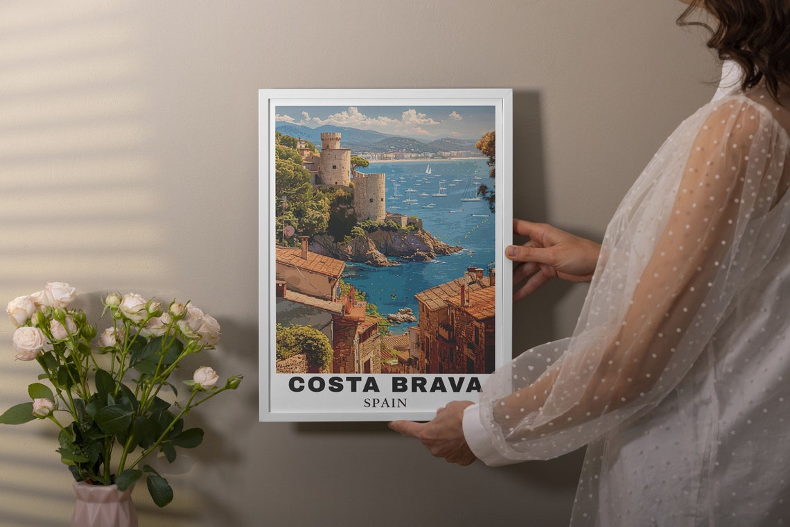 Tossa de Mar Castle Cliffside Harbor View Costa Brava Poster - Image 2