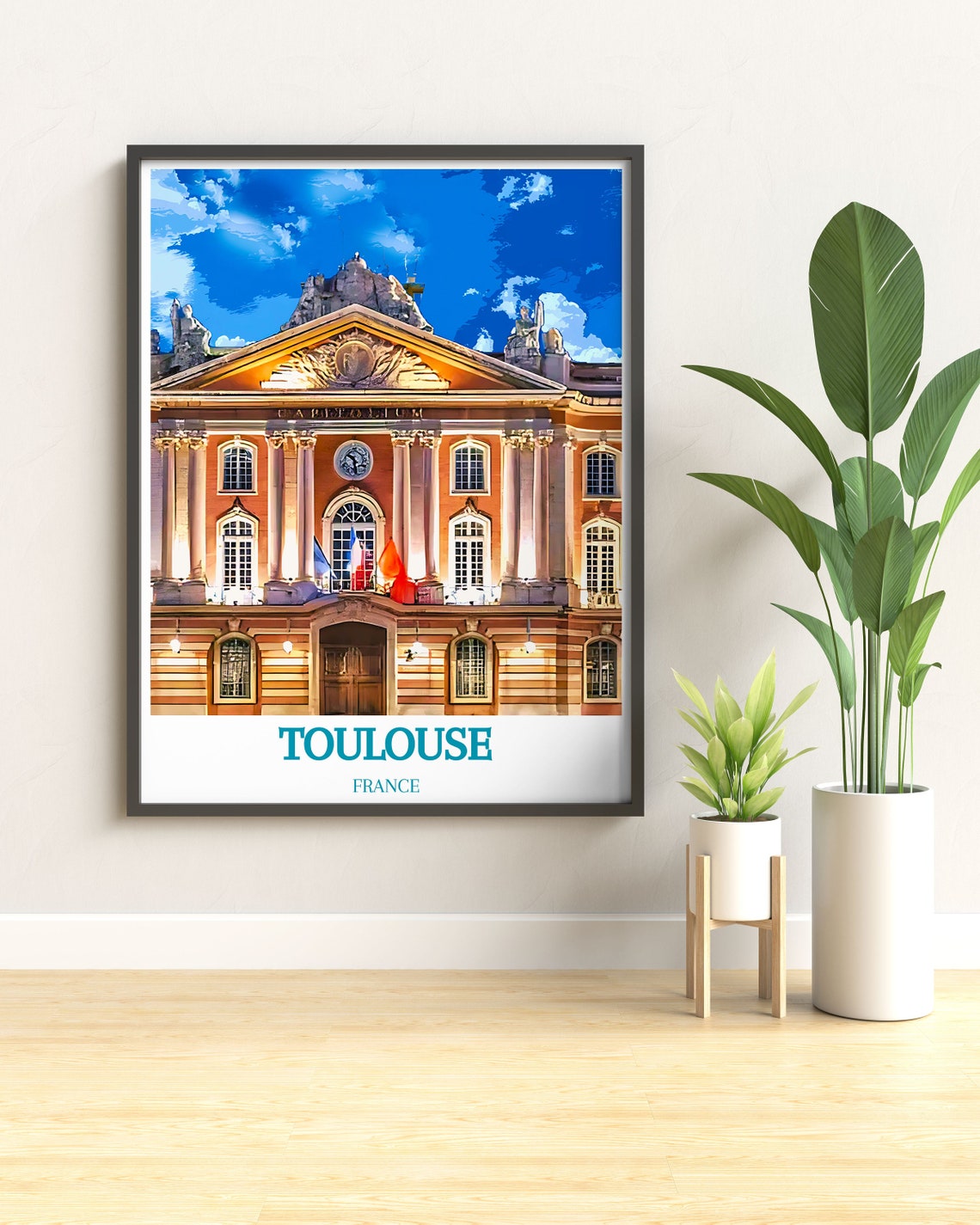 Toulouse France Capitole Pink Brick Landmark Architecture Poster - Image 2