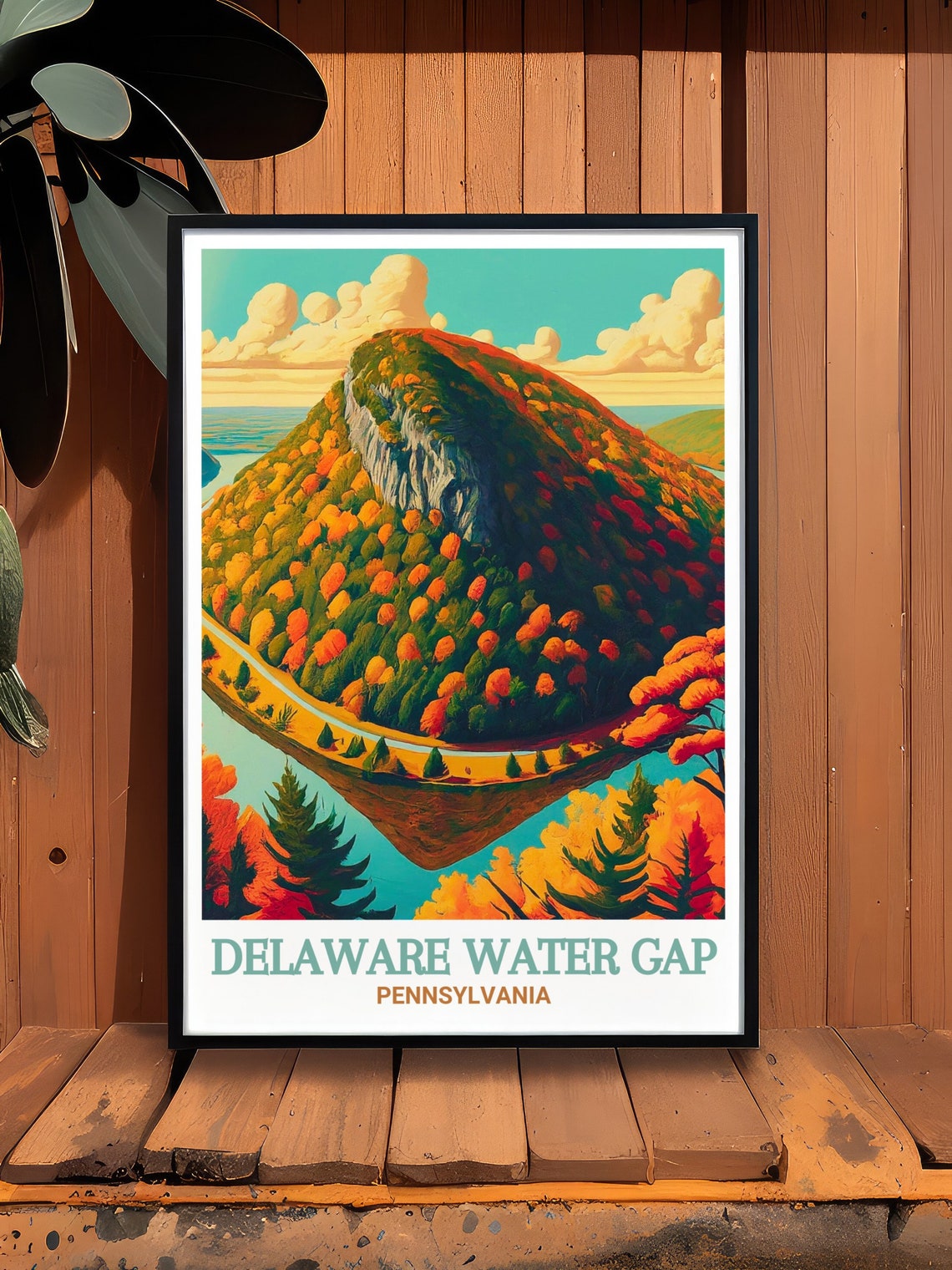 Mount Tammany In Peak Fall Foliage At Delaware Water Gap Poster - Image 3