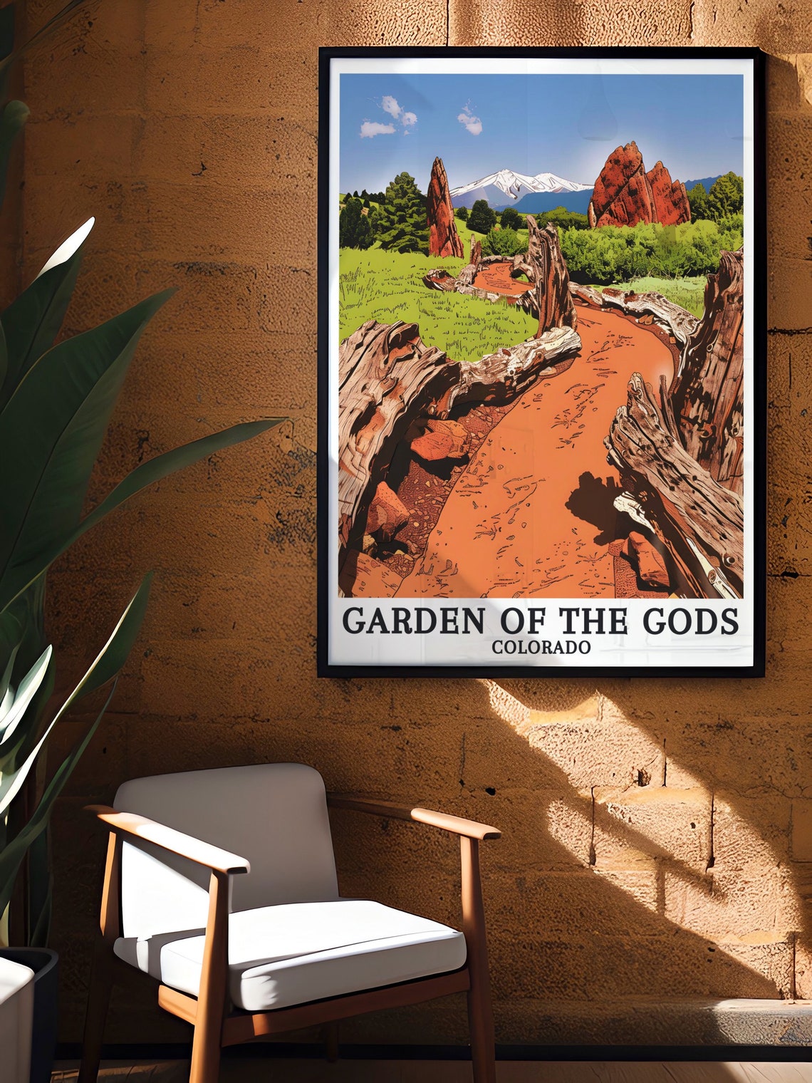 Gardens Of The Gods Travel Poster Mount Evans Climbers And Gardens Of The Gods Print Mount Evans Climbers And Gardens Of The Gods Artwork - Image 3