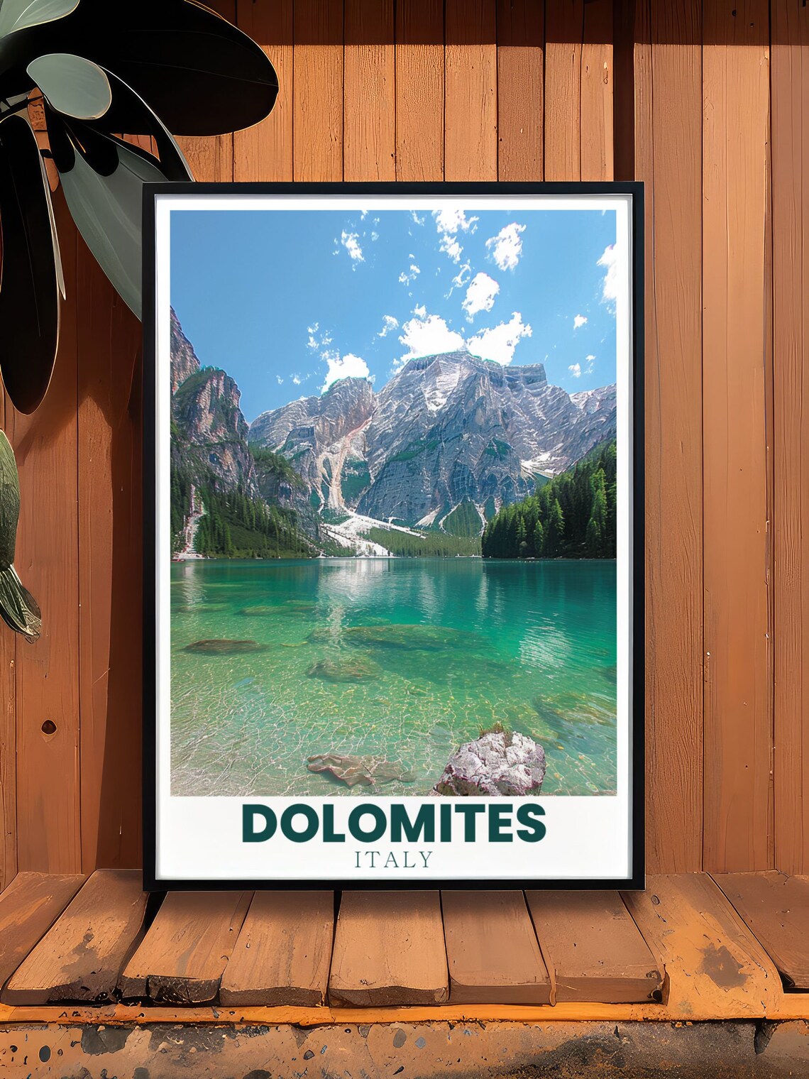 Dolomites Lago Di Braies Italy Travel Poster - Image 2