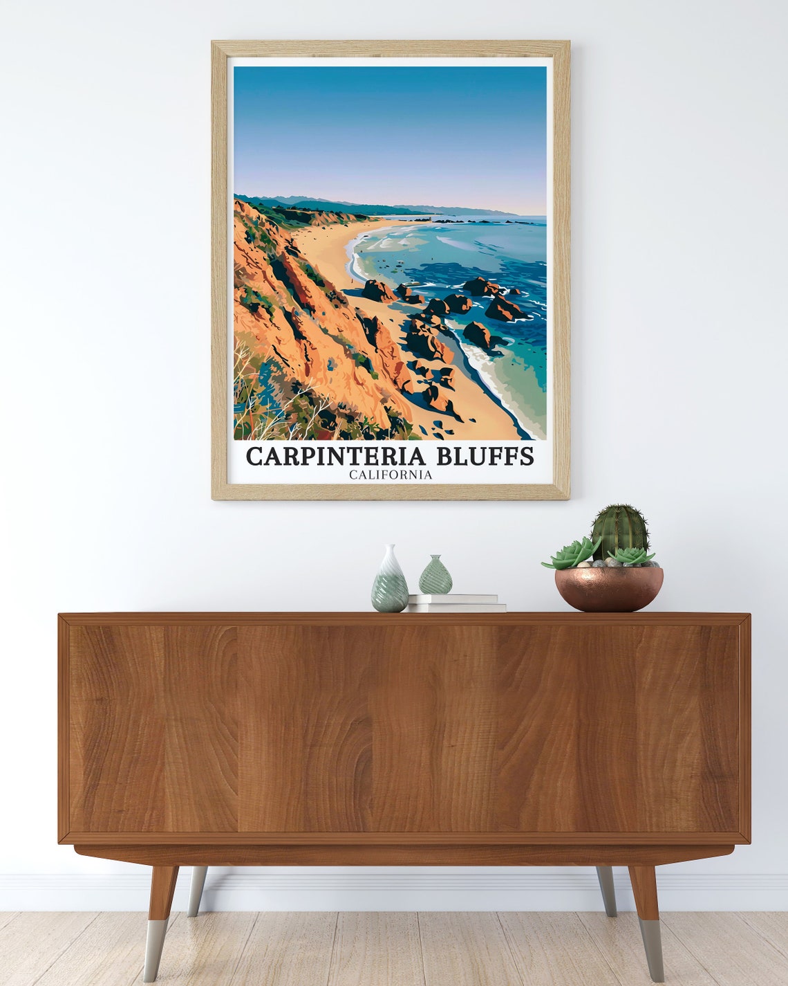 Carpinteria Bluffs California Rocky Shoreline Coastline Poster - Image 3