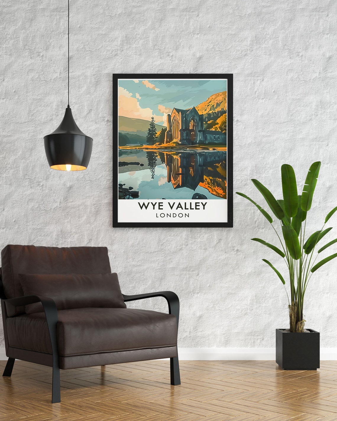Wye Valley Tintern Abbey Ruins With River Reflections Poster - Image 2