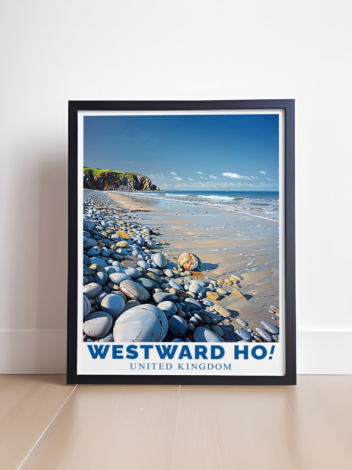 Westward Ho Pebble Ridge Beach of Smooth Round Stones Poster - Image 4