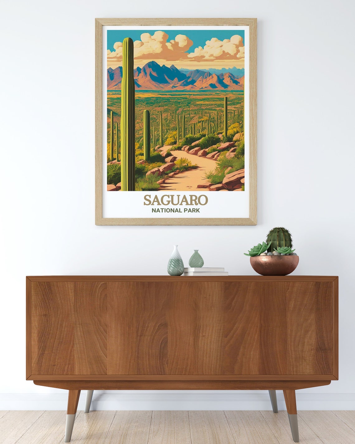 Saguaro National Park Desert Trail Cactus Mountain Vista Poster - Image 3