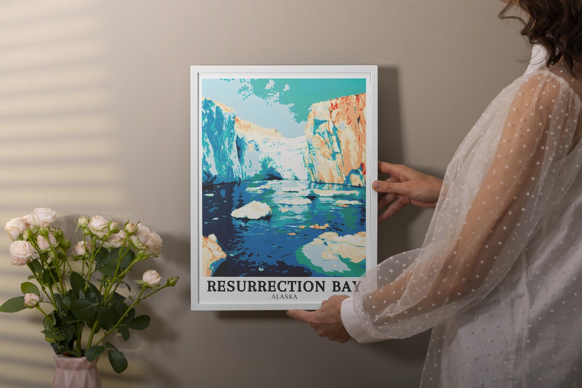 Resurrection Bay Glacier Lagoon Ice Passage Alaska Travel Poster - Image 3