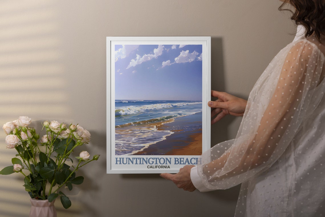 Huntington Beach California Surf Waves Rolling Ashore Poster - Image 3
