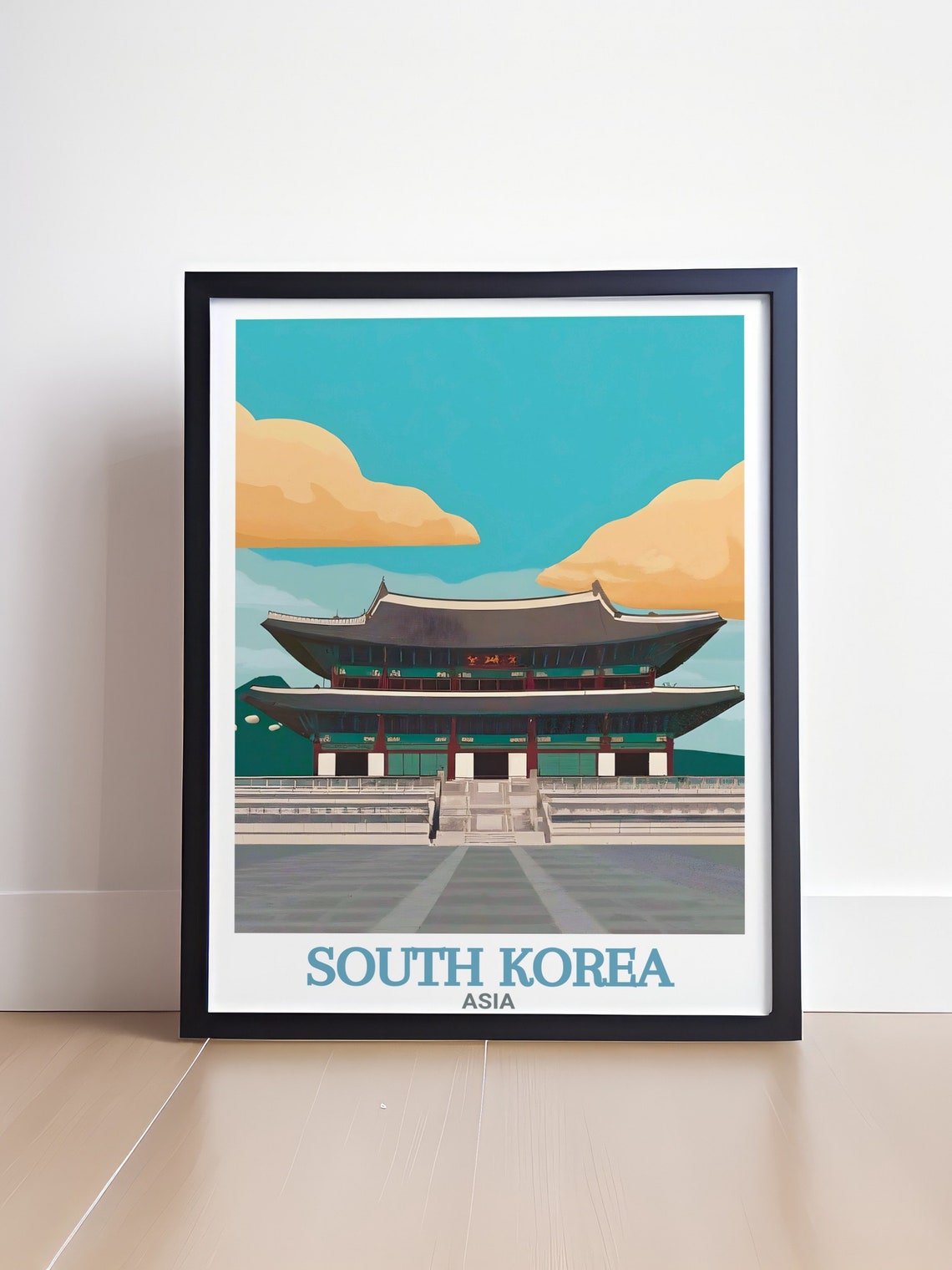 South Korea Travel Poster Gyeongbokgung Palace And Asia Decor Gyeongbokgung Palace Wall Art Gyeongbokgung Palace Travel Posters - Image 4