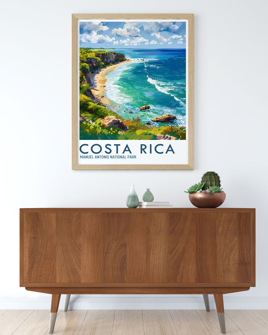 Costa Rica Manuel Antonio National Park Beach Cliffs Travel Poster - Image 2