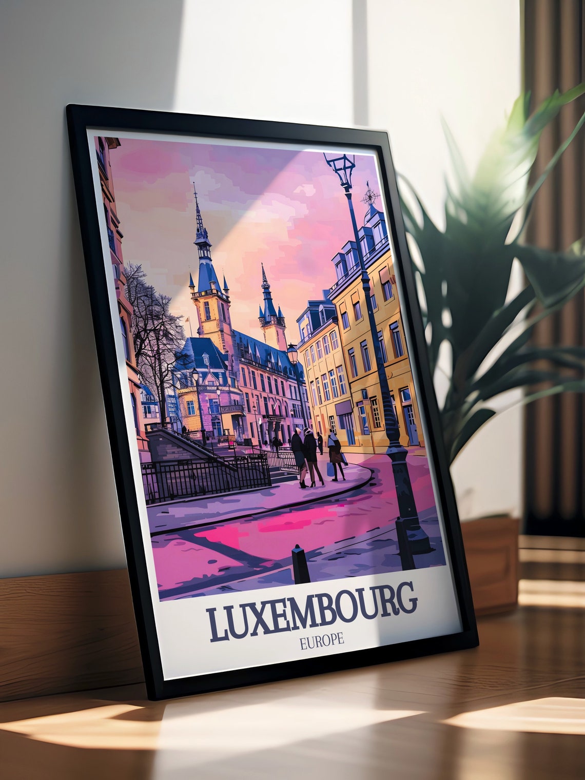Luxembourg Travel Poster Grand Ducal Palace Posters Grand Ducal Palace Travel Prints Grand Ducal Palace Southern Luxembourg Decor - Image 3