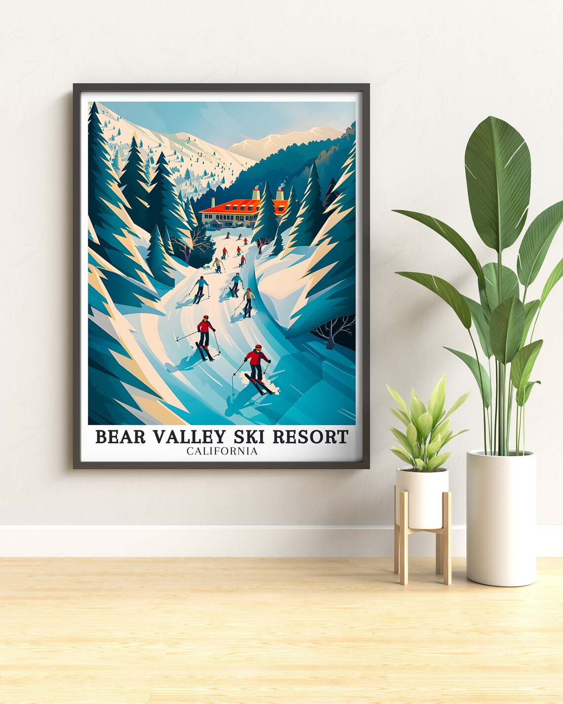 Bear Valley Ski Resort Travel Poster, Sierra Nevada - Image 2