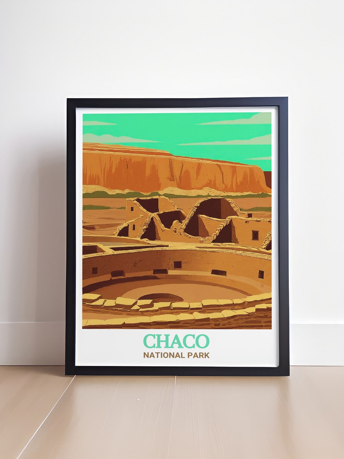 Chaco National Park Casa Rinconada Great Kiva Sunset Travel Poster - Image 4