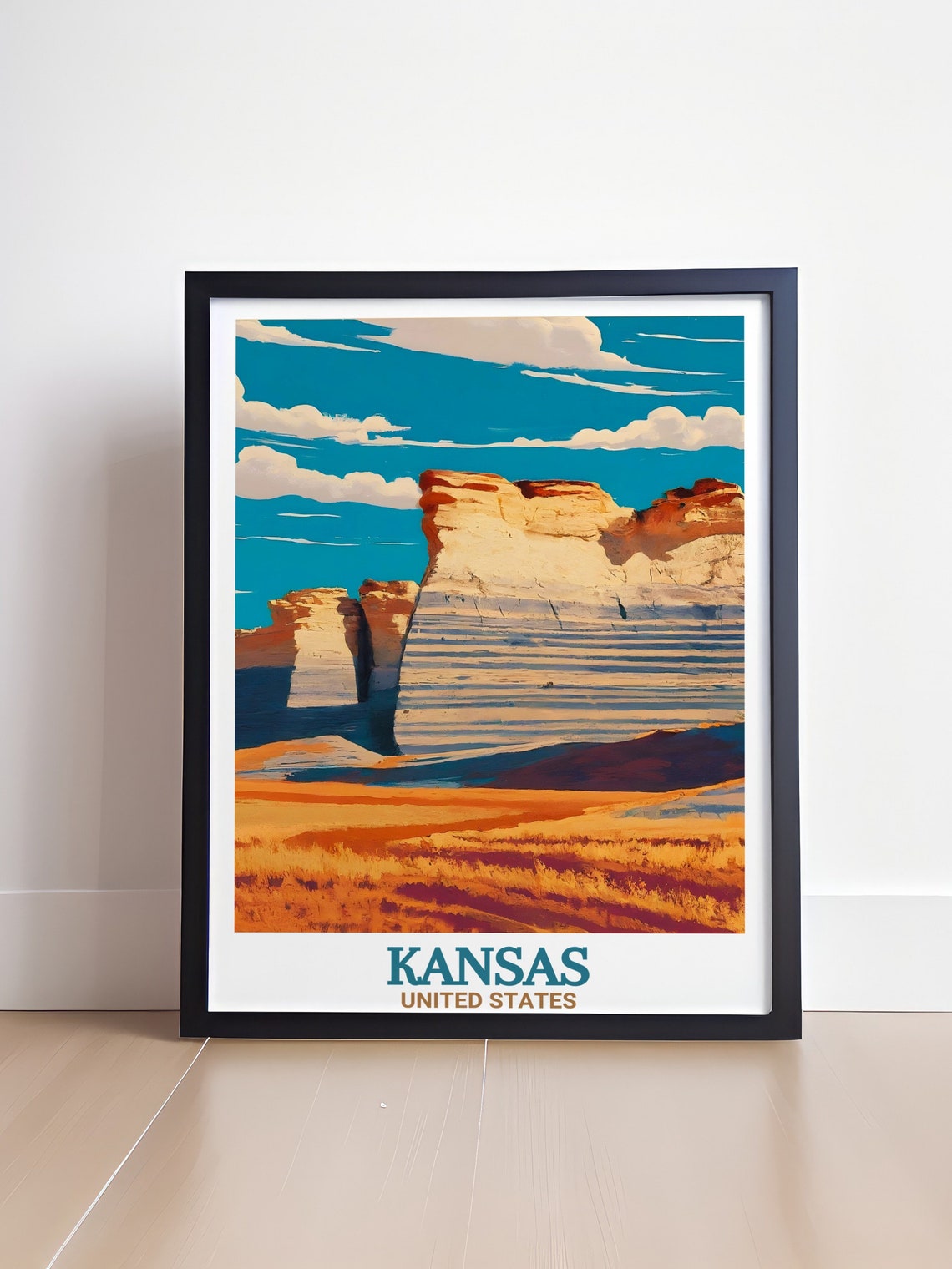 Kansas Monument Rocks Towering Chalk Formations At Sunset Poster - Image 4