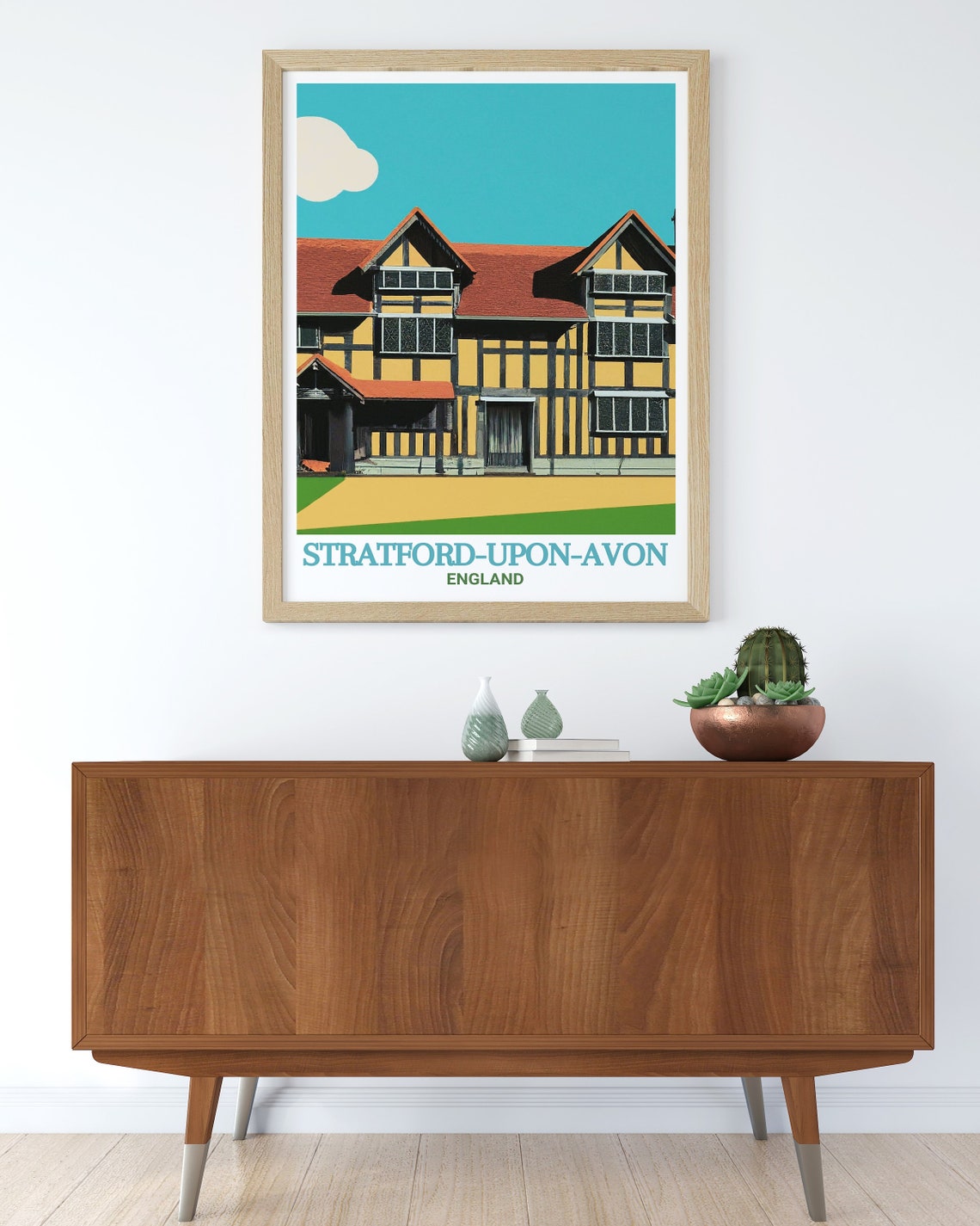 Stratford Upon Avon Shakespeares Birthplace Tudor House Travel Poster - Image 2