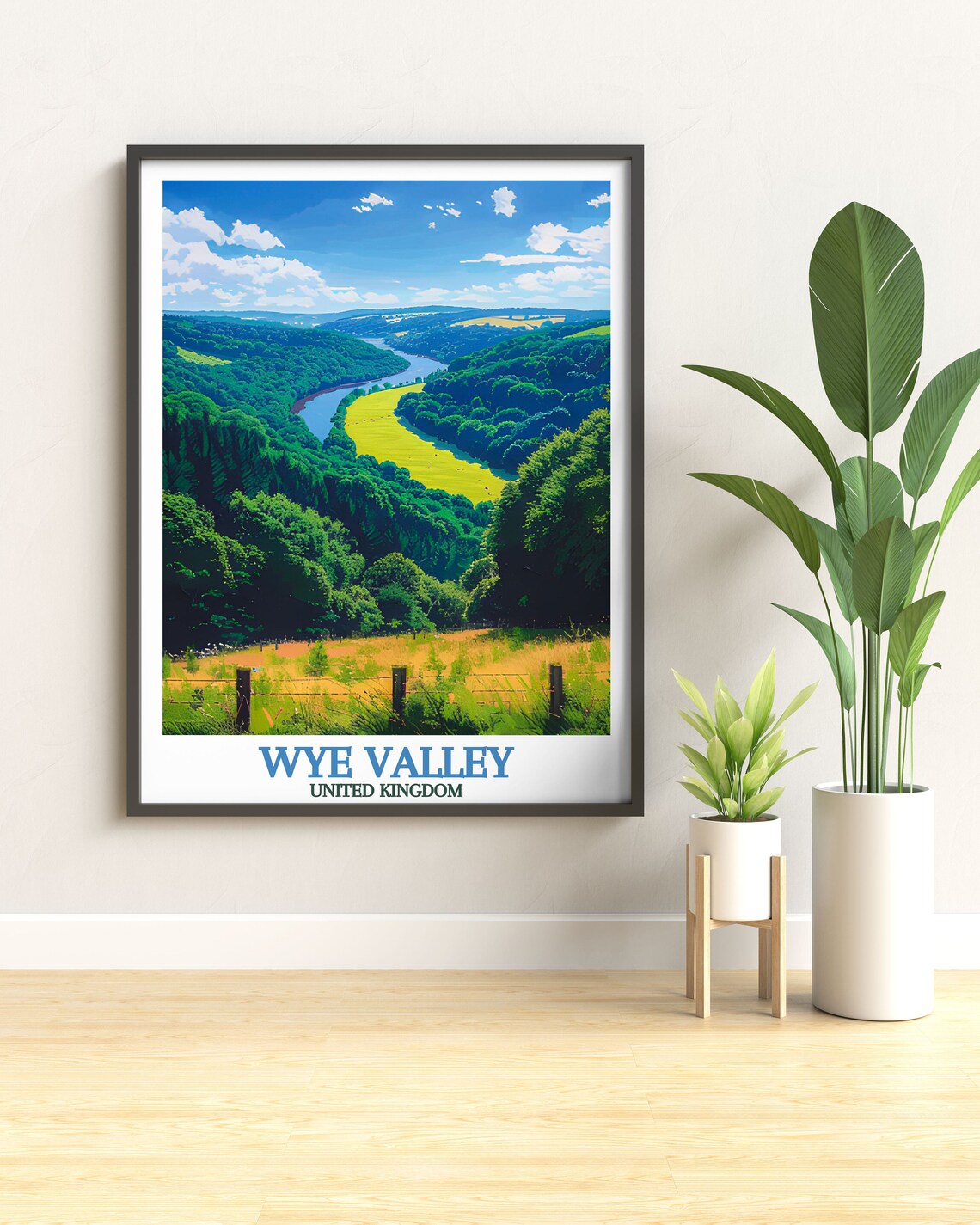 Wye Valley England Meandering River Forest View Travel Poster - Image 2
