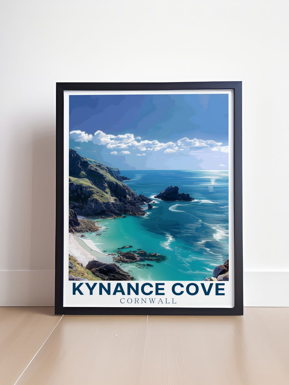 Kynance Cove Turquoise Waters and Rocky Sea Stacks Cornwall Poster - Image 4
