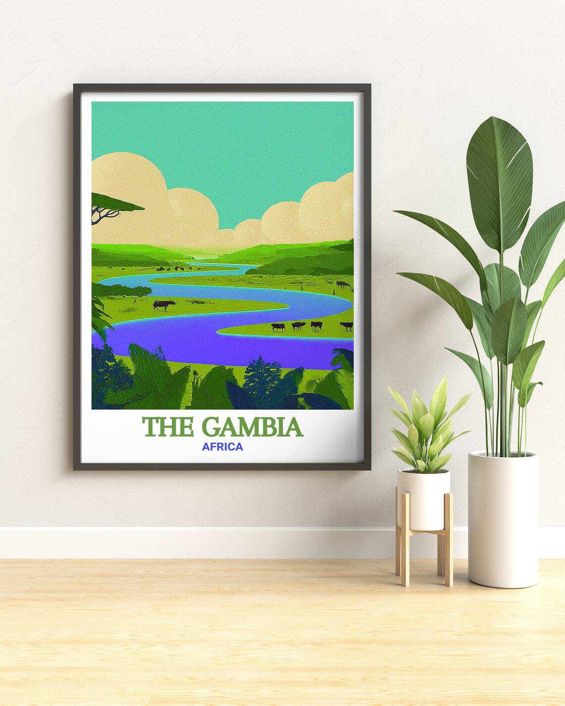 The Gambia Travel Wall Art River Gambia National Park Art River Gambia National Park Travel Posters Gambia Art Collection - Image 3