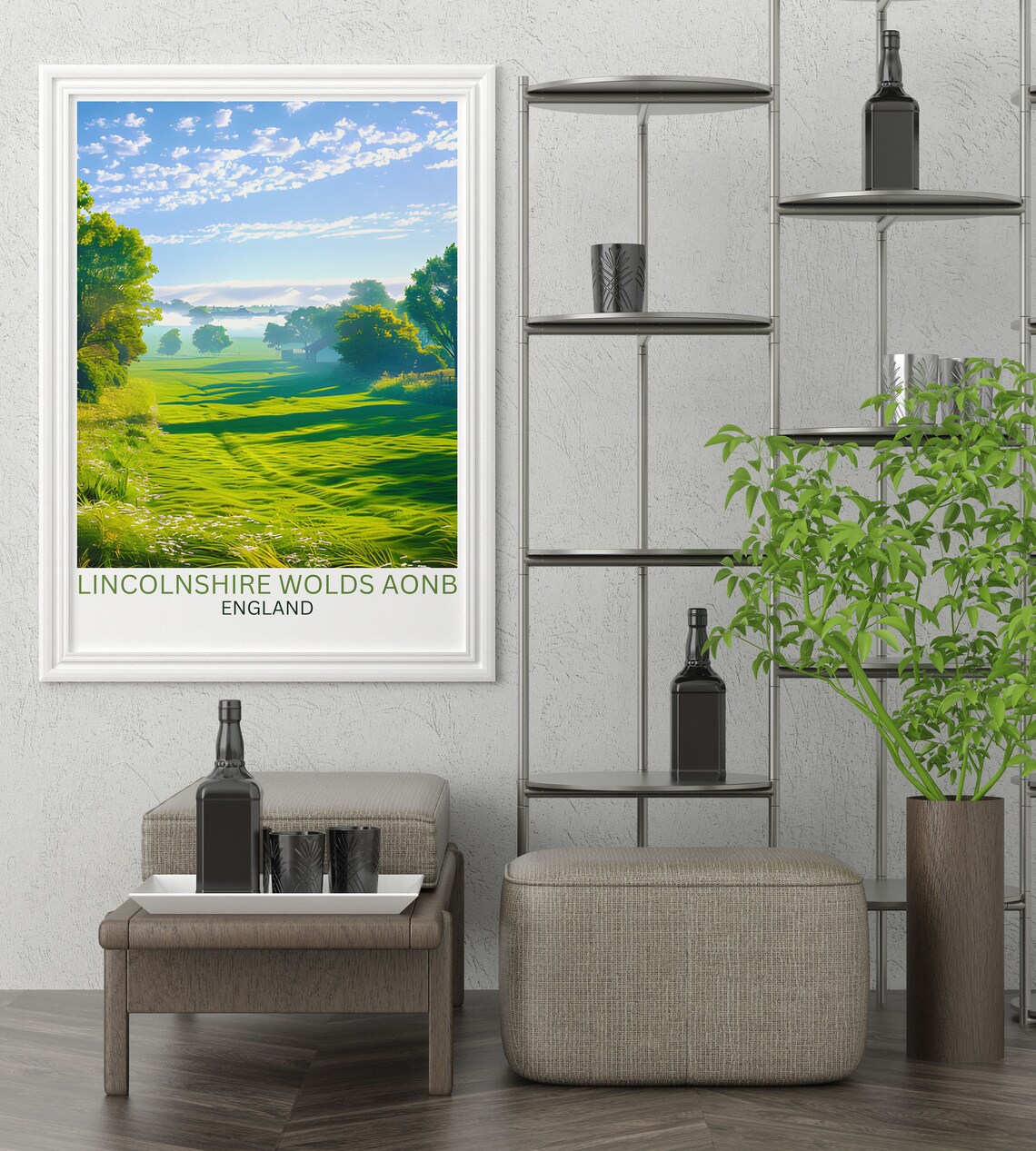 Lincolnshire Wolds Rolling Green Countryside Morning Travel Poster - Image 4