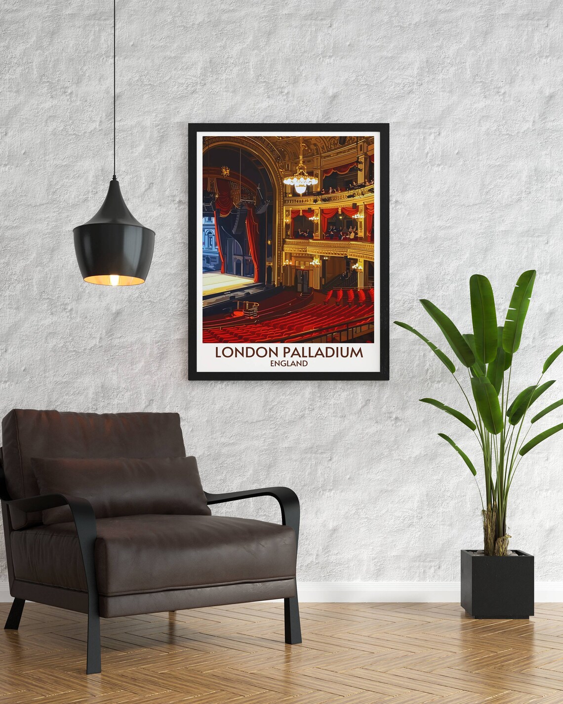 London Palladium Theatre Interior Red Seats England Art Poster - Image 2