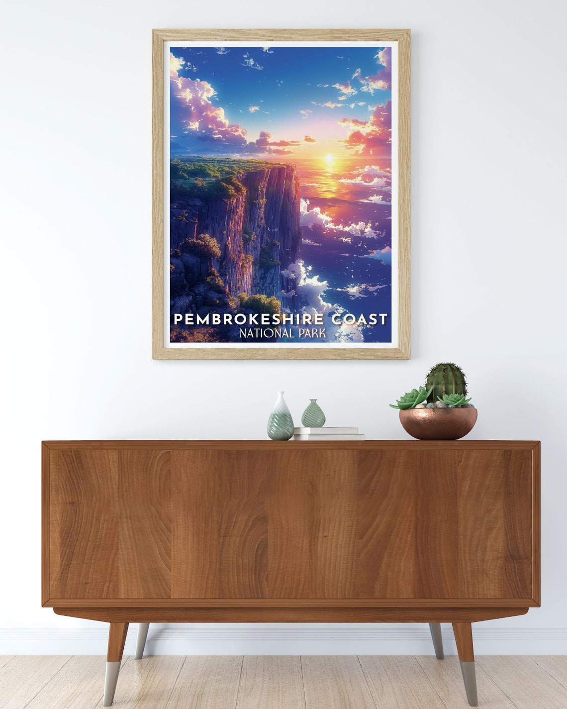 Pembrokeshire Coast National Park Sunset Cliffs Travel Poster - Image 2