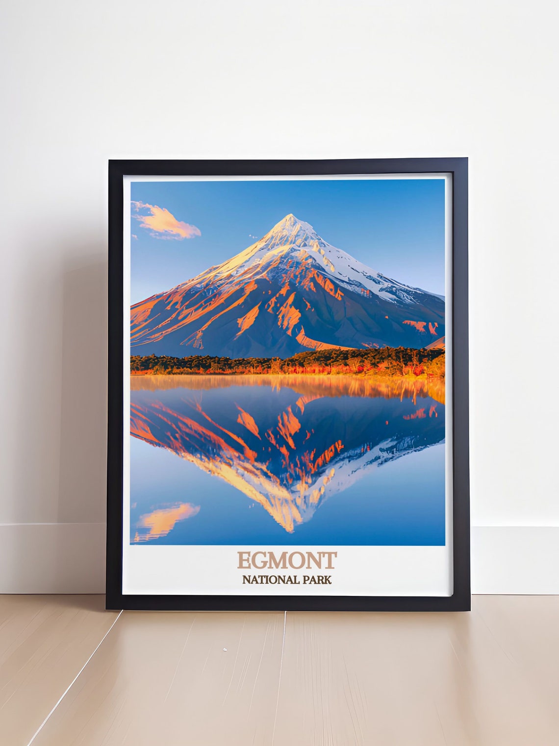 Egmont National Park Mount Taranaki Alpine Mirror Lake Sunset Poster - Image 4