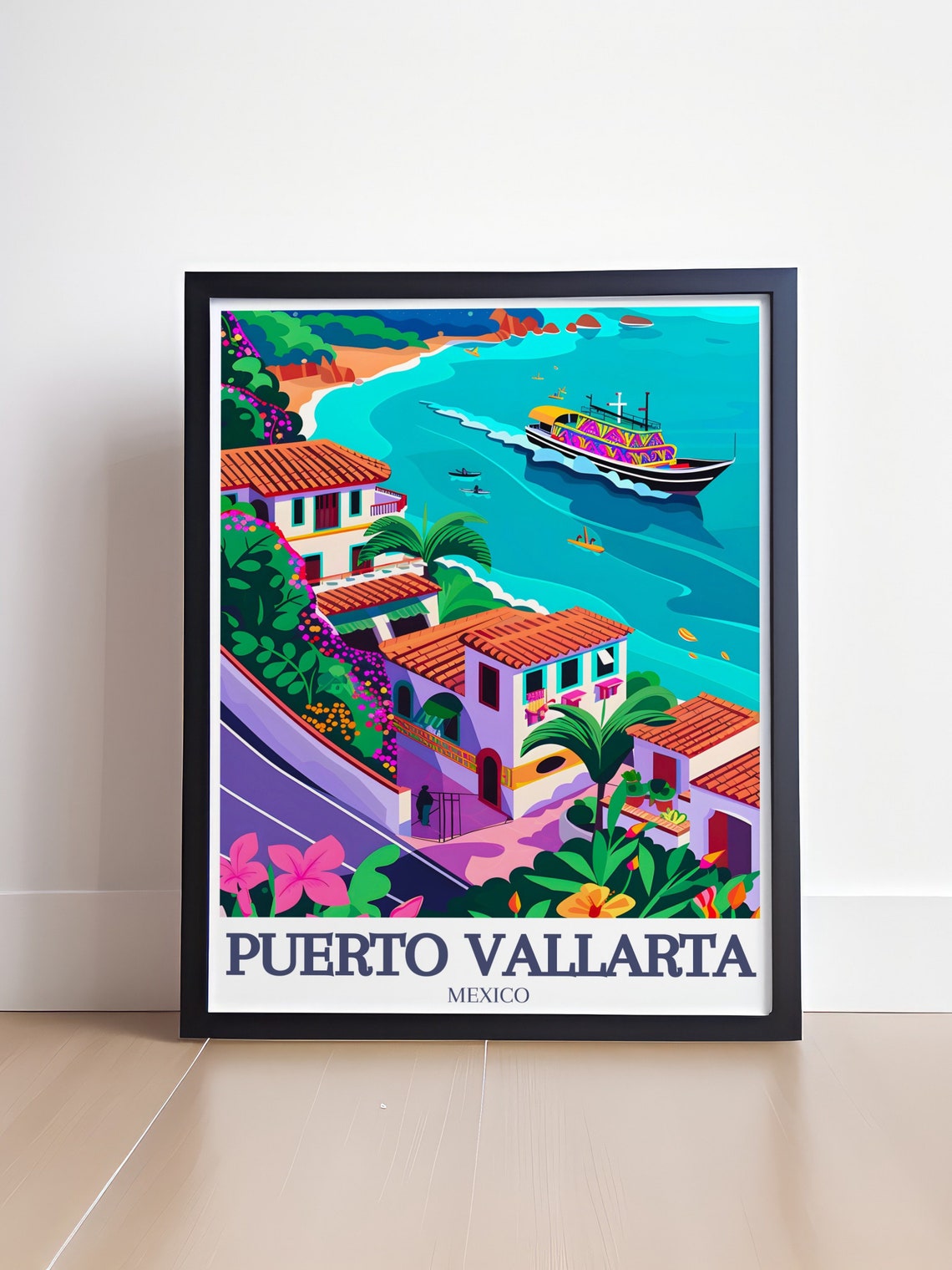 Puerto Vallarta Mexico Coastal Town Colorful Seaside Travel Poster - Image 4
