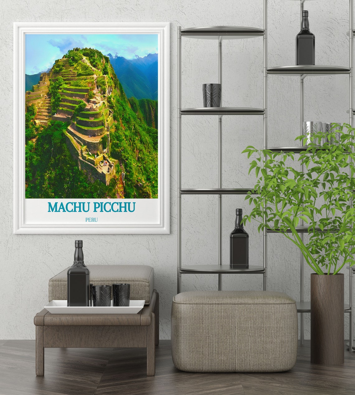 Machu Picchu Peru Ancient Inca Citadel Terraces Travel Poster - Image 2