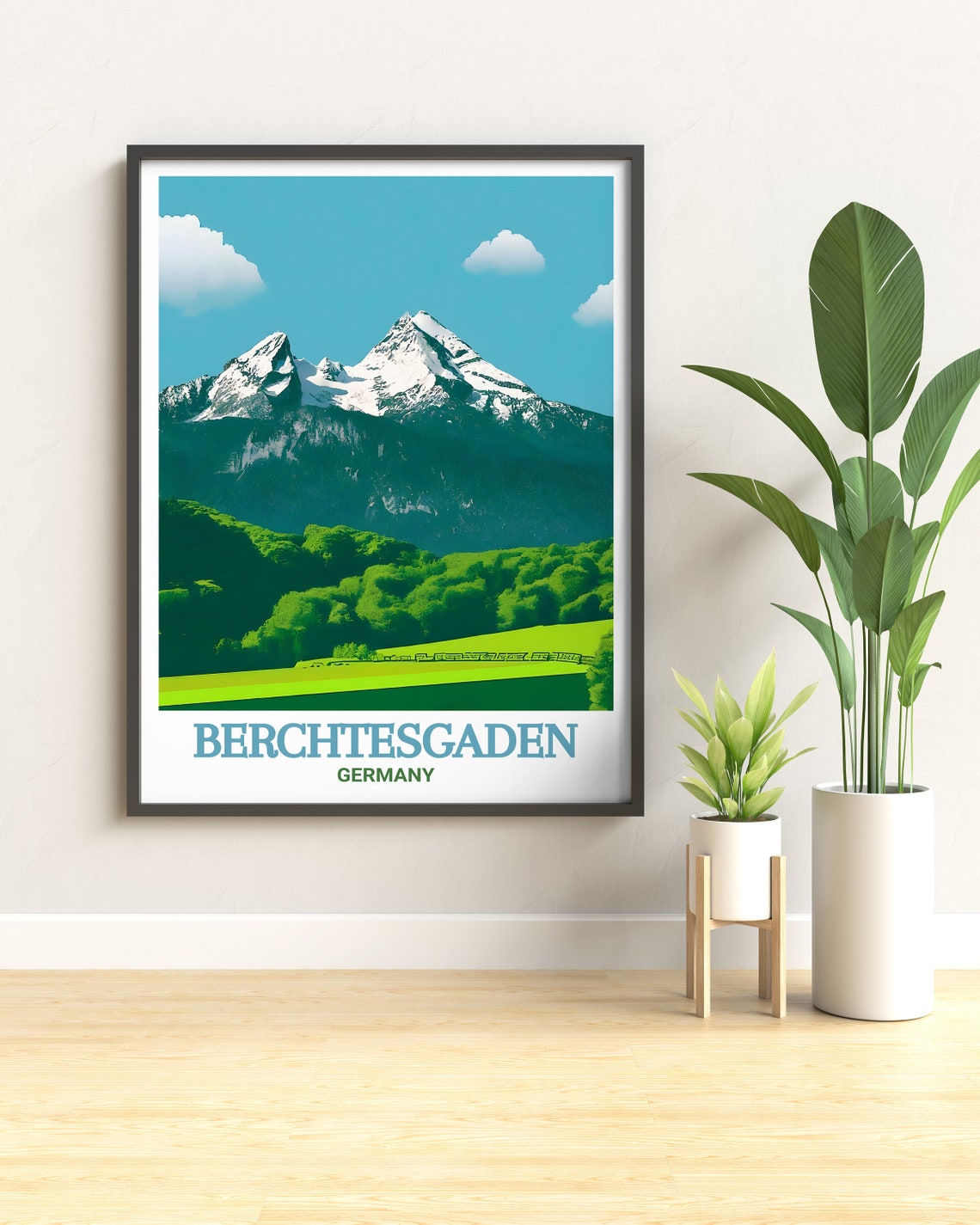 Watzmann Snowy Peaks Over Berchtesgaden Valley Alpine Poster - Image 3